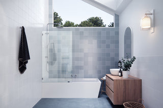 58.25"x34" Frameless Shower Bath Fixed Panel, Polished Chrome