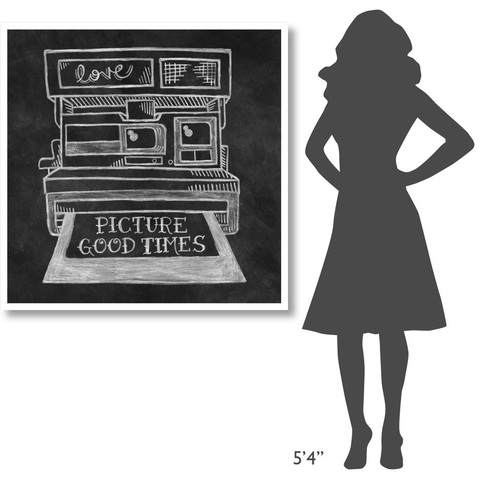 "Retro Polaroid Chalk" Digital Paper Print by Mary Urban, 42"x42"