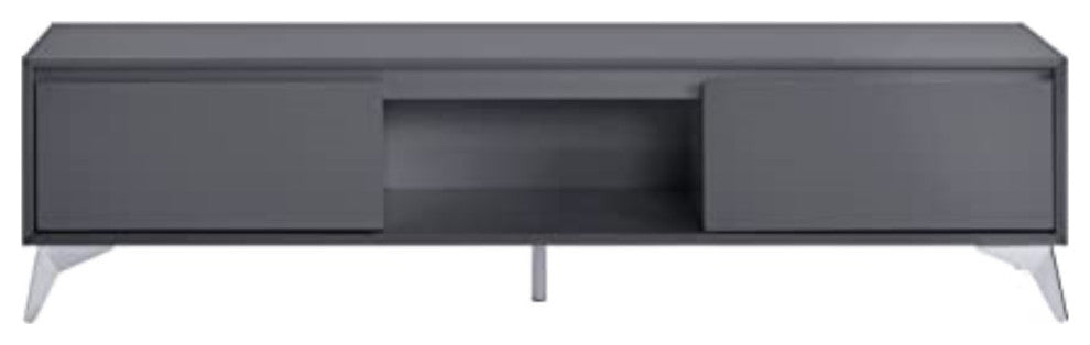91996, Tv Stand, Led, Gray & Chrome Finish, Raceloma