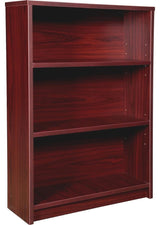 Lorell Prominence Mahogany Laminate Bookcase, 34"x12"x48", Top