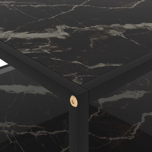 vidaXL Coffee Table End Table Living Room Sofa Table Black Tempered Glass