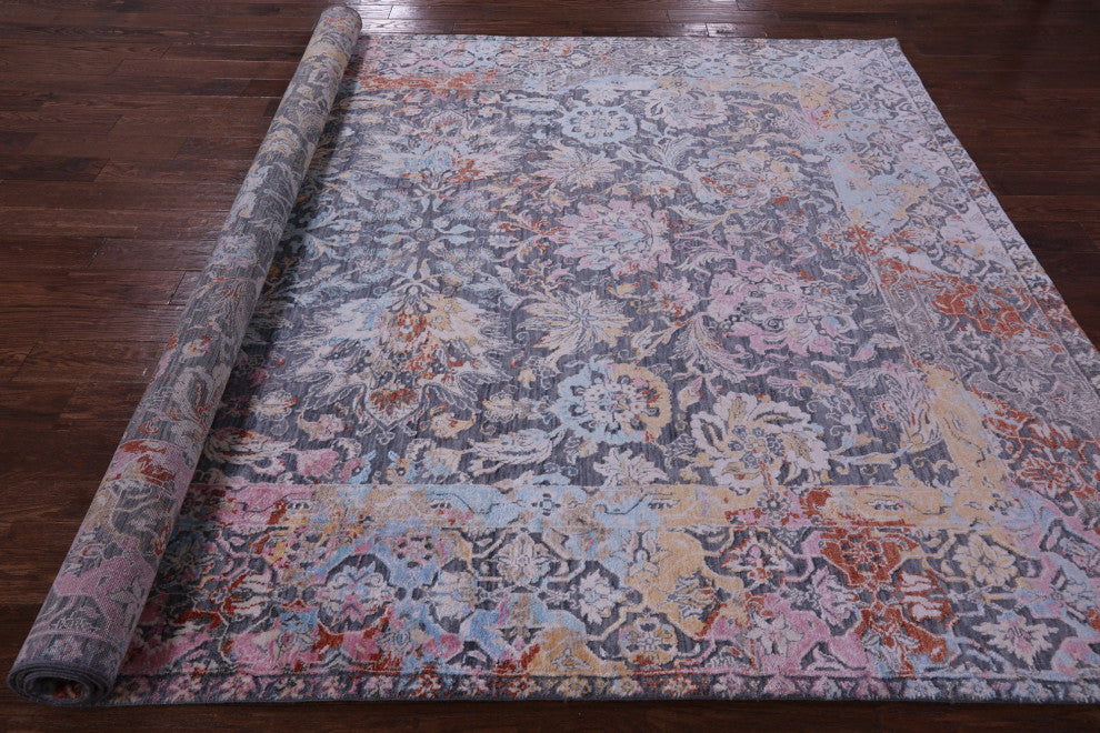 7' 11" X 10' 0" Persian Handmade Wool & Silk Rug - Q13506