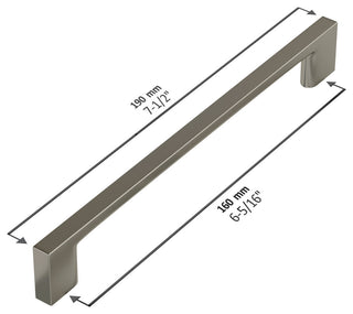 Dowell Series 3008 Handles, 160mm/6.3" CTC, 10-Pack, Brushed Nickel