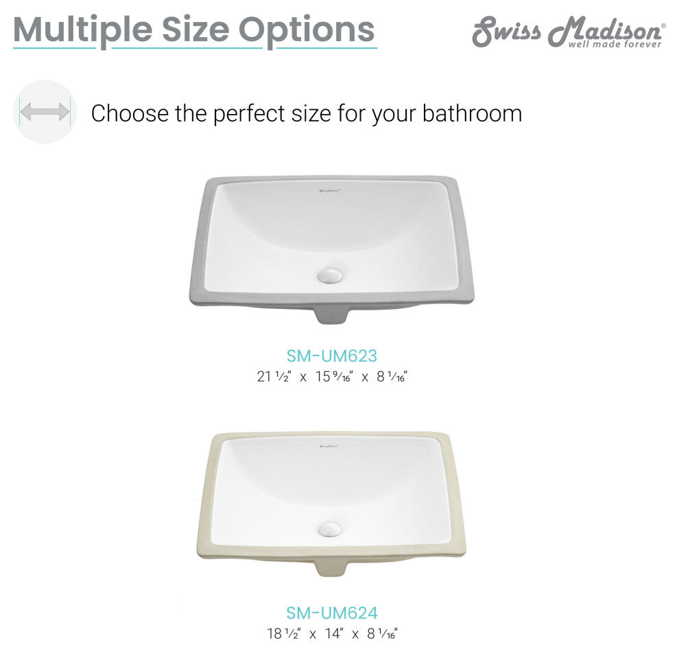 Plaisir 18" Rectangular Under-Mount Bathroom Sink