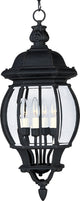 Maxim Crown Hill Four Light Outdoor Hanging Lantern 1039BK