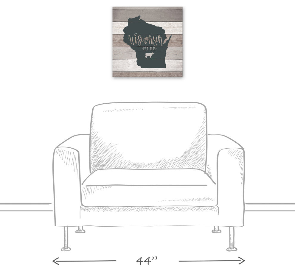 Wisconsin Established 16x16 Canvas Wall Art