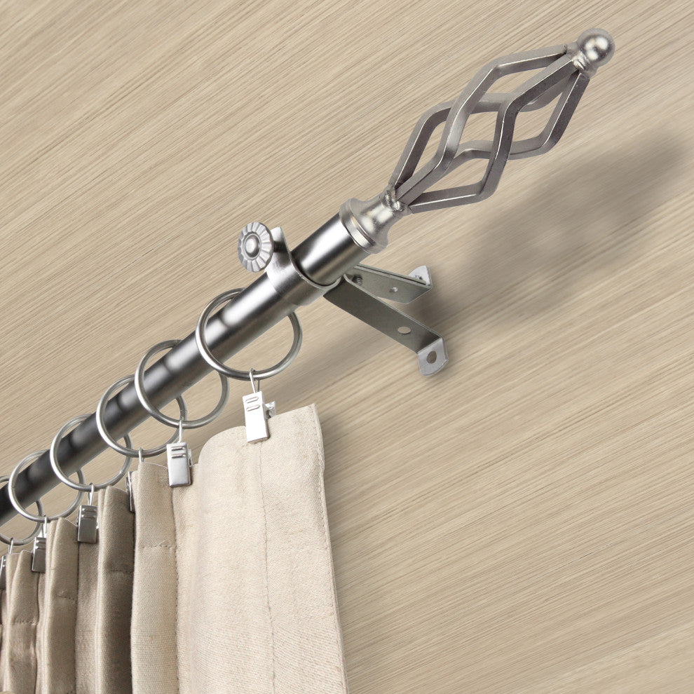 Vinci 13/16 inch dia. Curtain Rod, Satin Nickel, 66-120"