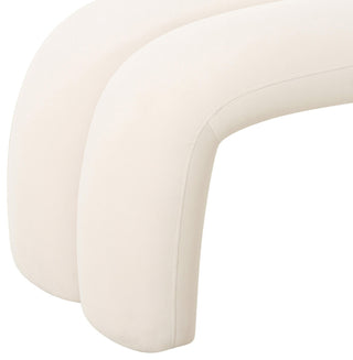 Leigh Cream Velvet Channeled Bench - Cream