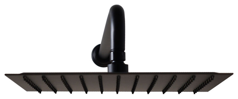 12"x12" Square Thin Shower Head, Matte Black