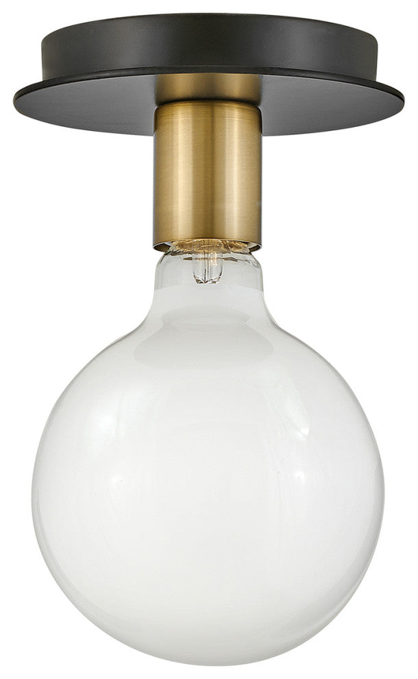 Lark Bobbie Single Light Flush Mount, Lacquered Brass
