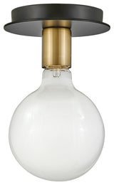 Lark Bobbie Single Light Flush Mount, Lacquered Brass