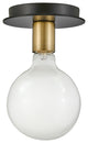 Lark Bobbie Single Light Flush Mount, Lacquered Brass