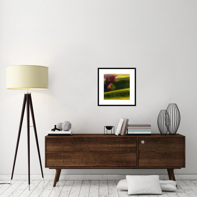 "Green Fields" Framed Digital Print by Piotr (Bax) Krol, 24x24"