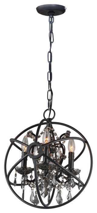 4-Light Globe Chandelier, Black