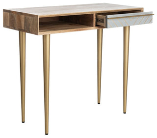 Safavieh Leni Desk, Natural/Brass