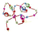 81" Multicolor Glass Bead and Retro Reflector Ornament Christmas Garland