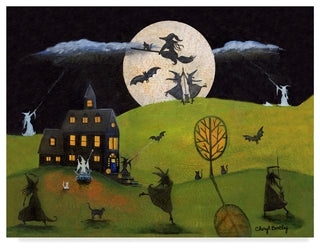 Cheryl Bartley 'White Witch Halloween Dance' Canvas Art, 47"x35"