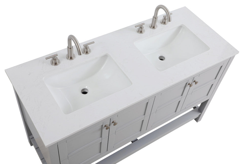 Home Living 54" Double Bathroom Vanity, Grey