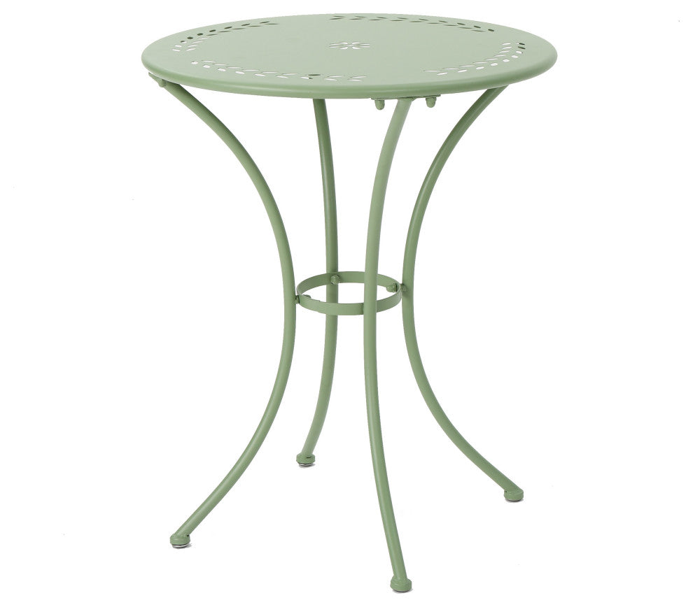 GDF Studio 3-Piece Leona Outdoor Paint Finished Iron Bistro Set, Matte Green