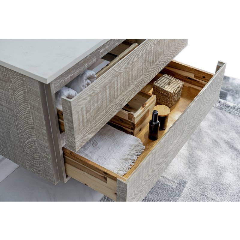 Fresca Formosa 36" Wall Hung Ash Vanity Set, Faucet Fft3111ch