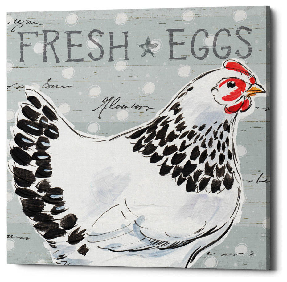 Roosters Call II' by Daphne Brissonnet, Giclee Canvas Wall Art, 37"x37"