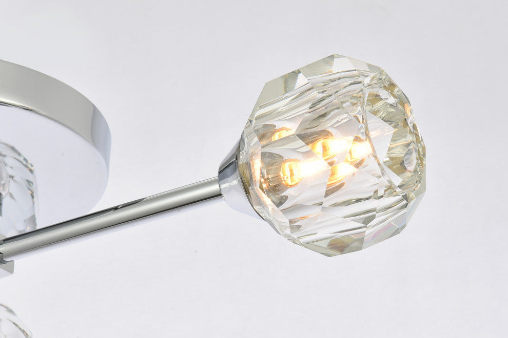 3 Light Flush Mount, Chrome