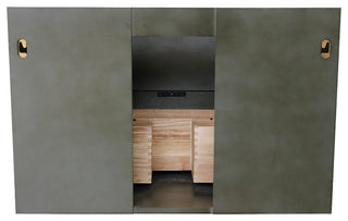 37" Single Wall Mount Vanity, Linen Gray Finish With White Engineered Stone Top