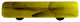 Art Glass Rectangle Swirl Pull, Black Post, Black Swirl Canary Yellow
