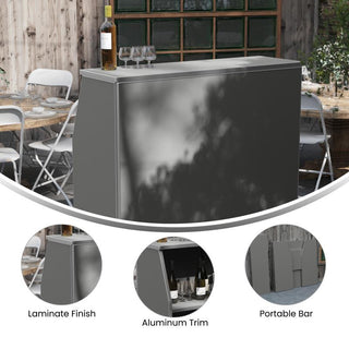 4' Laminate Foldable Bar, Gray