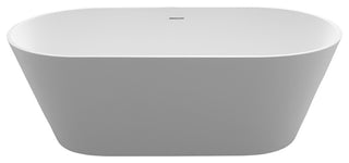 63" Solid Surface Freestanding Flat Bottom Non-Whirlpool Bathtub, White