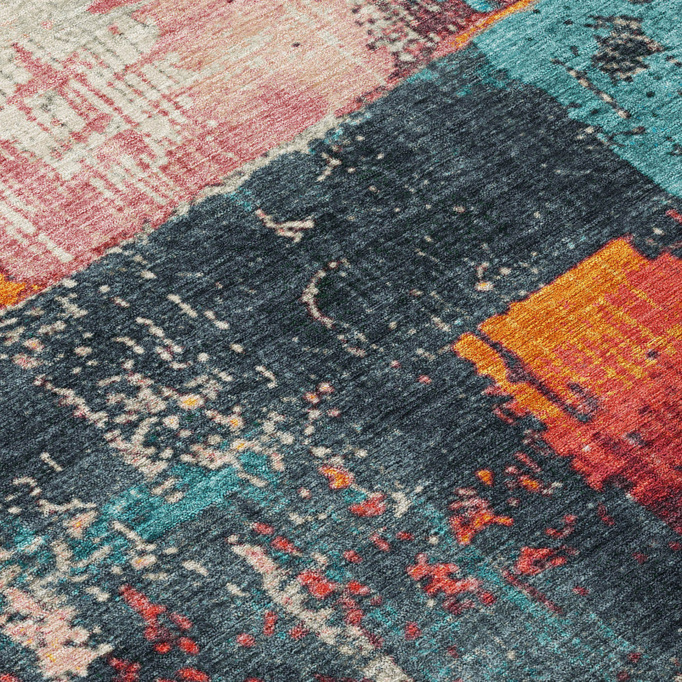 Machine Washable Indoor/Outdoor Chantille ACN1866 Teal 3' x 5' Rug