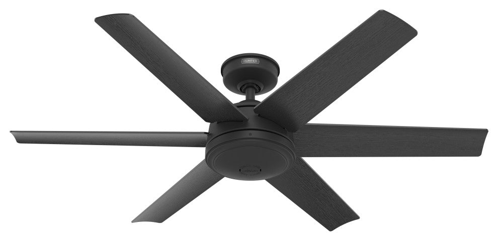 Hunter 52" Jetty Matte Black Wet Rated Ceiling Fan, Wall Control