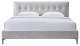 Safavieh Couture Rexsie Tufted Headboard Bed, Light Grey/Black, Queen