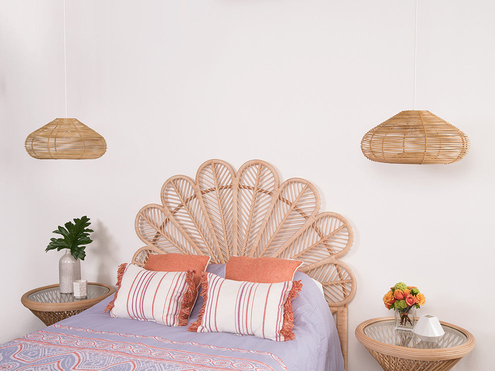 Palau Continuous Weave Discus Wicker Pendant Lamp, Natural