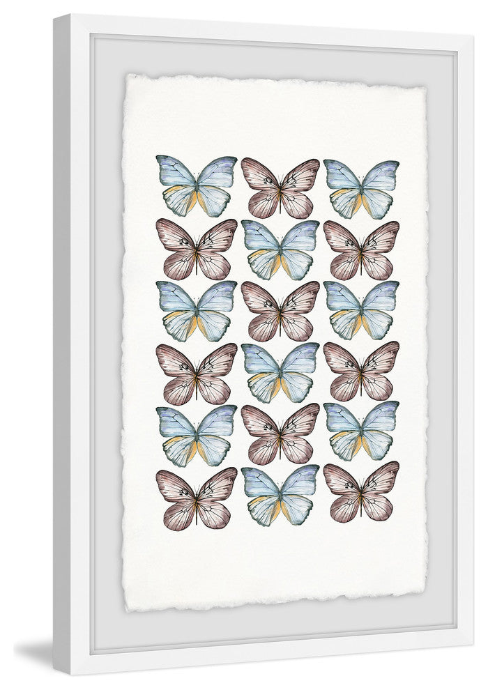 "Butterflies in Rows" Framed Painting Print, 20"x30"