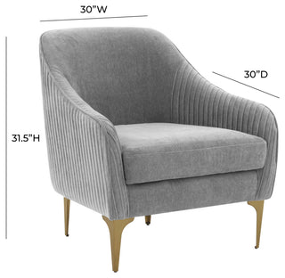 Serena Gray Velvet Accent Chair