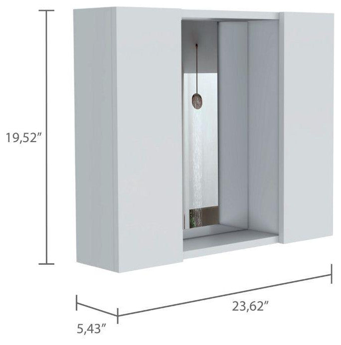 DEPOT E-SHOP Garnet Medicine Cabinet, Mirror, 6 Shelves