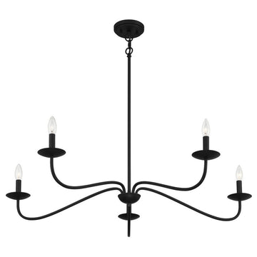 5-Light Chandelier, Matte Black
