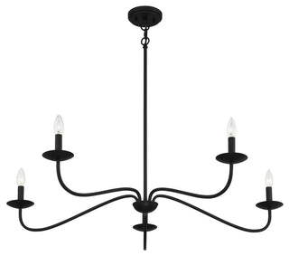 5-Light Chandelier, Matte Black