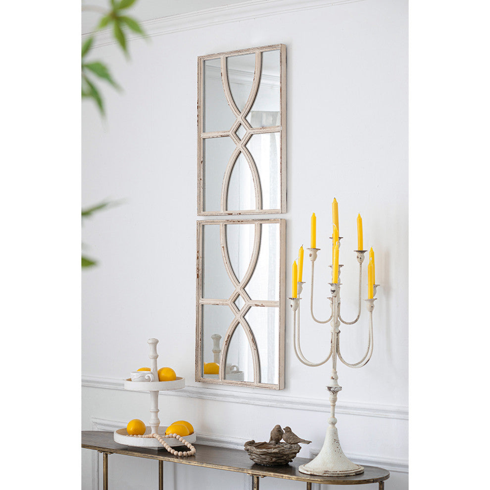 Gewnee 16" x 23" Rectangular Wooden Wall Mirror , White