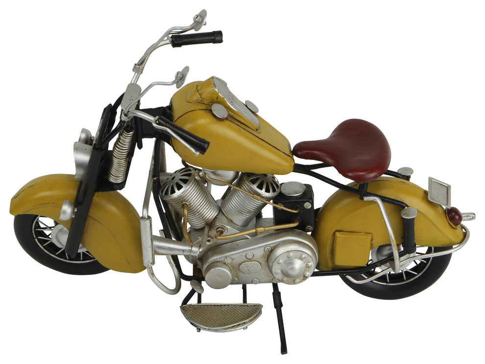 Handcrafted Model Motorcycle, Yellow