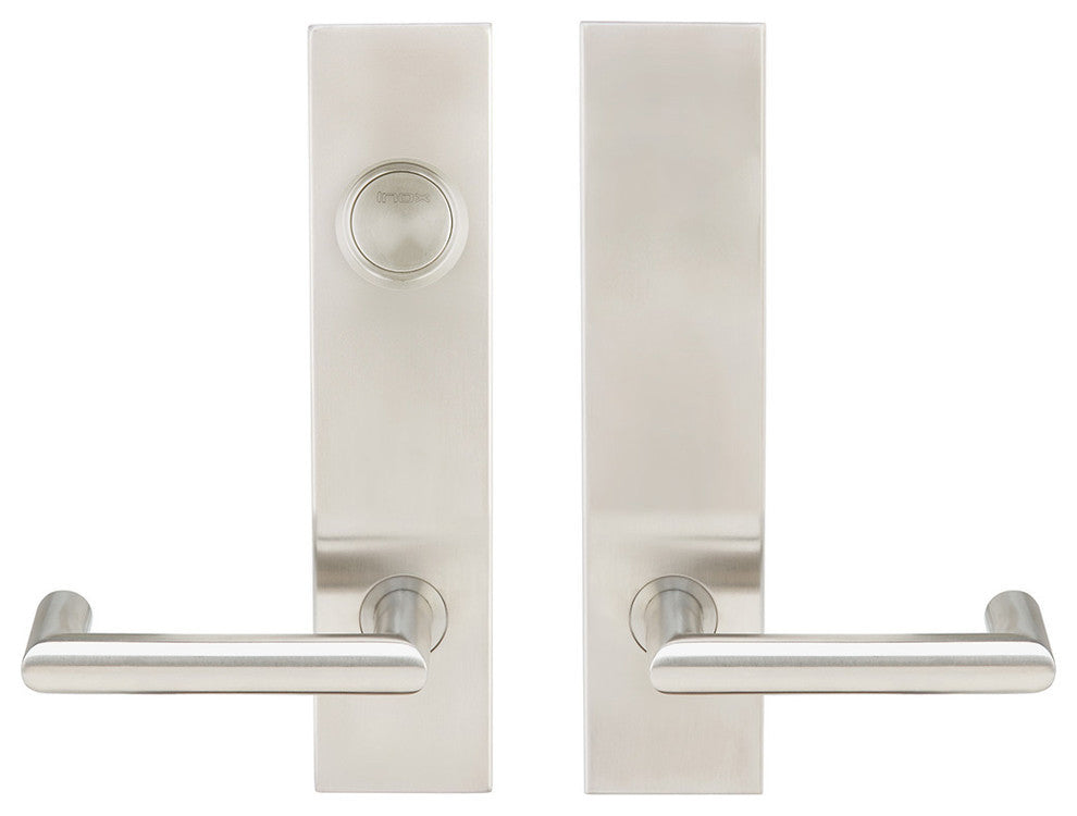 Stuttgart Lever, Tubular Dummy Entry, Dummy Cylinder, RH, Satin Stainless Steel