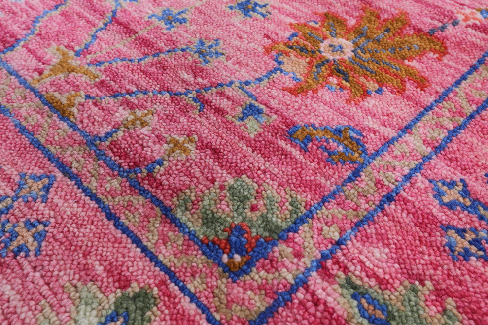 6' 2" X 9' 3" Hand-Knotted Turkish Oushak Wool Rug - Q13661