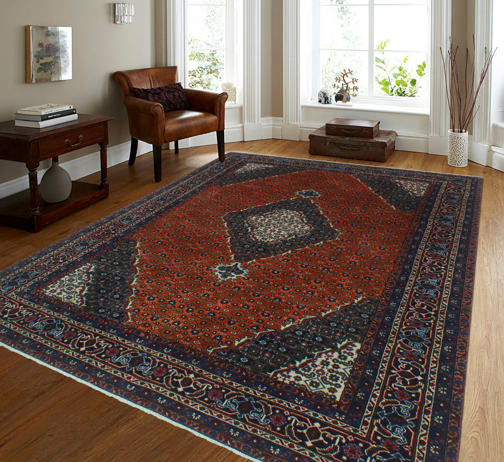 Fine Vintage Distressed Anar Rust Rug