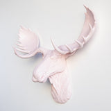 Faux Taxidermy Moose Head Wall Mount, Pink