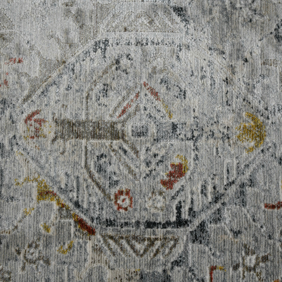 Fairmont Hennasie Area Rug, Silver, 5'3" x 7'10", Bordered