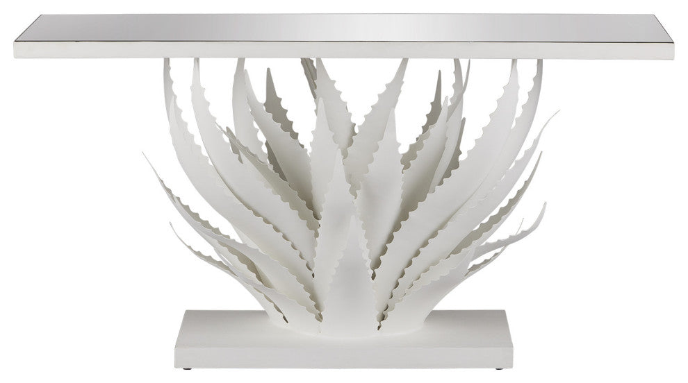 Agave White Console Table