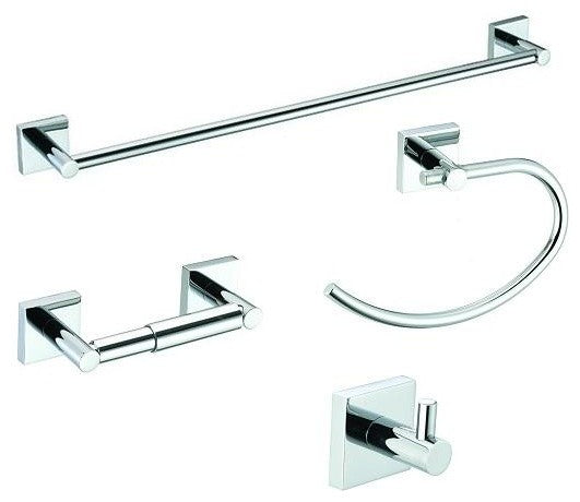 Pamex Vina Collection Set With 24" Towel Bar, Chrome