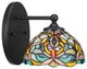 Capri 1-Light Wall Sconce, Matte Black/Kaleidoscope Art