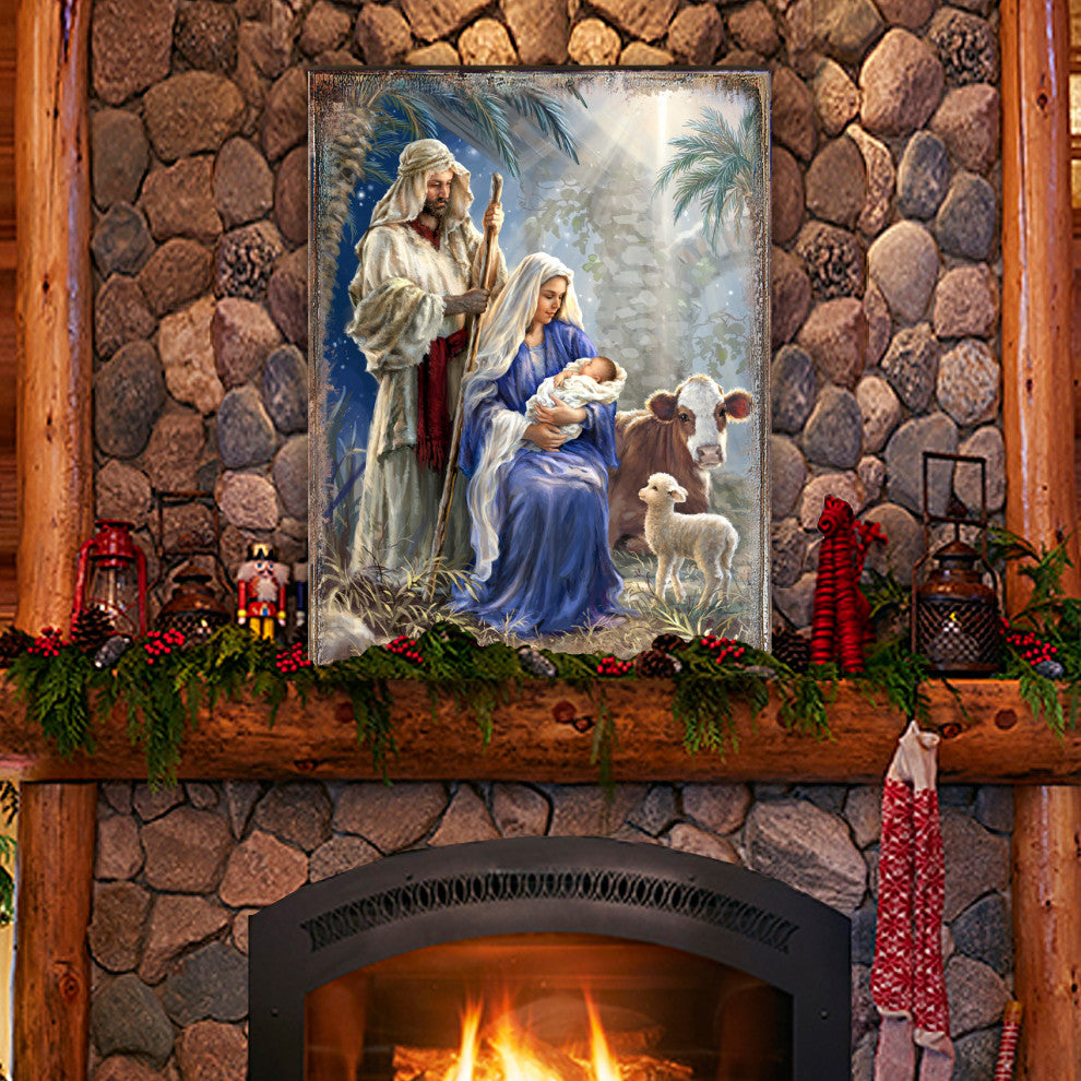 Holy Night Wooden Block, 48 X 36